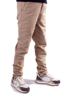 Twister Jeans Twister Slim JOGGER-011C Bej Yüksek Bel Dar Paça Erkek Keten Pantolon