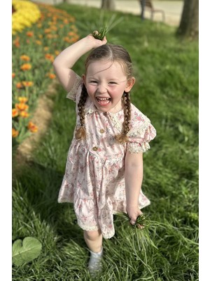 Bebesev Kız Bebek Elbise Kız Çocuk Elbise Doğum Günü Parti Düğün Elbise Tüllü Kısa Kol astarlı elbise