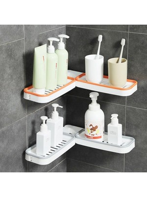 Omilife Katlanabilir Çok Amaçlı Aç Kapa Köşe Raf Banyo Düzenleyici Şampuanlık