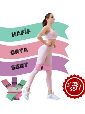 Xtr Fitness Loop Band Direnç Bandı Spor Egzersiz Aerobik Pilates Squat Lastiği 3lü Set