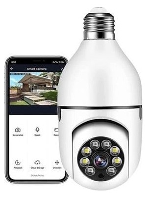 Esbu Buffer Wifi 360 Panoramik Ampul Kamera Gece Görüş Ses Akıllı Hareket Algılayıcı