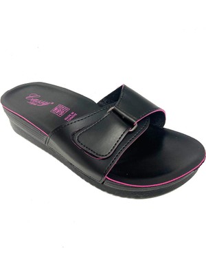 Cassy 6001-24 Trend Fashıon Kadın Terlik Siyah Pembe