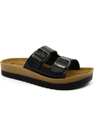 Cassy 4805-24 Deri Ortopedik Tokalı Kadın Terlik