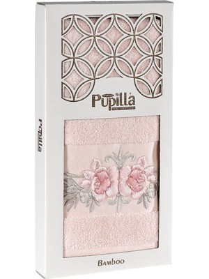 Pupilla Collection Eva Penye Nakışlı 50*90 Tek El Havlusu (Kutulu) Tomurcuk Desen -Pembe