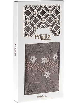 Pupilla Collection Luiza 50*90 Tekli Penye El Işi Nakışlı Yüz Havlusu (Kutulu) Yıldız Desen - Mürdüm