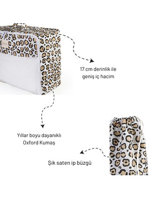 Valoa Leopard Chic 3'lü Oxford Kumaş Valiz Düzenleyici Set