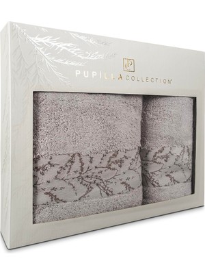 Pupilla Collection Milena Bambu 2'li Banyo Havlu Seti (50*90+70*140) - Gri