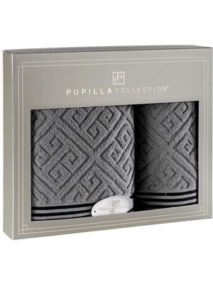 Pupilla Collection Costa  Pamuk 2'li Banyo Havlu Seti (50*90+70*140 - Gri