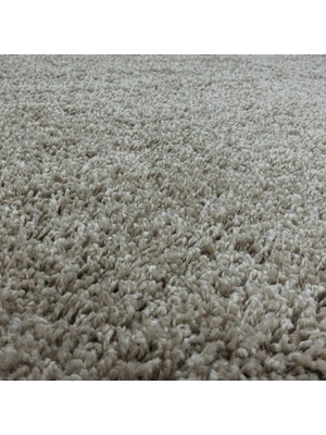 Carpettex Yuvarlak Halı Yumuşak Yüksek Havlı 30 mm Shaggy Salon Halısı Düz Gümüş Boz Toprak Renkli