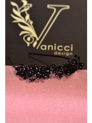 Vanicci Design Cc Siyah Kristal Boncuk Taç