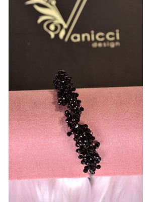 Vanicci Design Cc Siyah Kristal Boncuk Taç