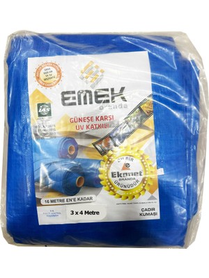 Emek Çadır Kumaşı Branda Tente Uv Güneşlik Gölgelik Koruma Yağmur Su Geçirmez - 3x4 Metre - 1 Paket