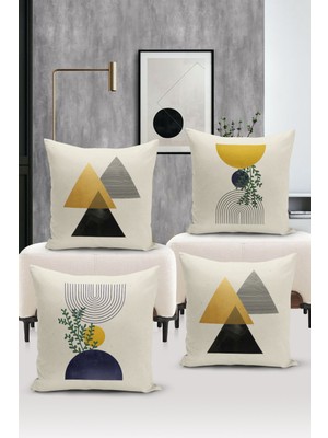 Bertille Home Minimalist Serisi Çift Tarafı Dijital Baskılı  4'lü Kırlent Kılıfı Seti  (Minimalist Cover Set)
