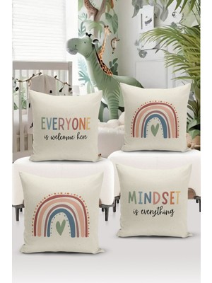 Bertille Home Çocuk Bebek Çift Tarafı Dijital Baskılı  4'lü Kırlent Kılıfı Seti  (Kids Children Cushion Cover)