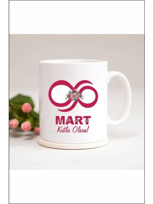 Azresa 8 Mart Dünya Kadınlar Günü Temalı Baskılı Kupa Bardak