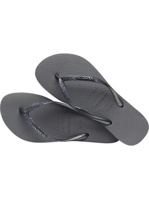 Havaianas Hav. Slım Glıtter Iı Grey/graphıte 41/42 Kadin Gri Terlik 4146975-3508