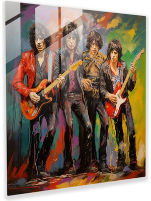 Painted Anarchy Cam Baskı - Enerjik Yuvarlanan Taşlar - Yuvarlanan Taşlar, Cam Sanatı, Yuvarlanan Taşlar, Ev Dekorasyonu, 30X30
