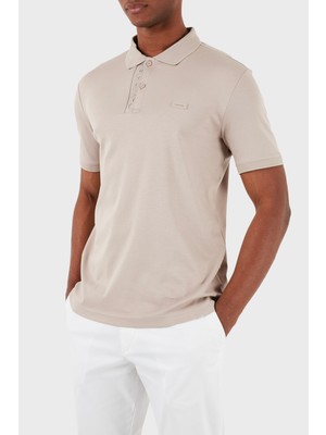 Calvin Klein Logolu % 100 Pamuk Düğmeli Polo Yaka T Shirt K10K112473PAN Erkek Polo Yaka T Shirt K10K112473 Pan