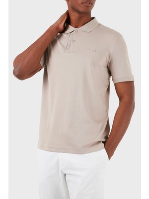 Calvin Klein Logolu % 100 Pamuk Düğmeli Polo Yaka T Shirt K10K112473PAN Erkek Polo Yaka T Shirt K10K112473 Pan