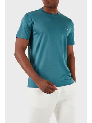 Emporio Armani Logolu Bisiklet Yaka Pamuk Karışımlı Regular Erkek T Shirt 8N1Td8 1Juvz 0779