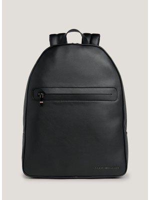 Tommy Hilfiger Siyah Erkek Sırt Çantası Th Modern Pu Dome Backpack