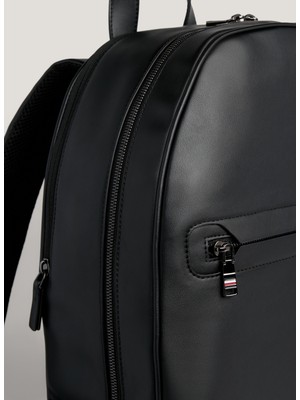 Tommy Hilfiger Siyah Erkek Sırt Çantası Th Modern Pu Dome Backpack