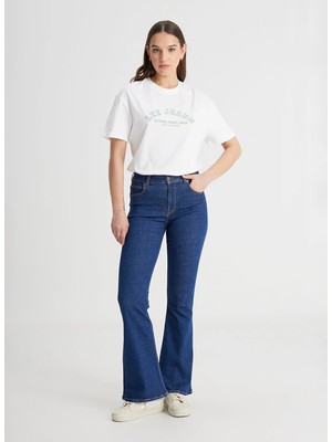 Lee Orta Bel Ispanyol Paça Flare Mavi Kadın Denim Pantolon L32Y005XT-BREESE Jean Pantolon