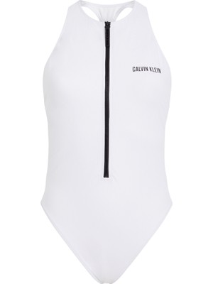 Calvin Klein Beyaz Kadın Mayo Racerback One Pıece-Nylon KW0KW0245