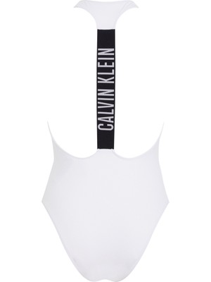 Calvin Klein Beyaz Kadın Mayo Racerback One Pıece-Nylon KW0KW0245