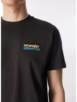 Wrangler Bisiklet Yaka Siyah Erkek T-Shirt W7A1EE33W Bisiklet Yaka T-Shirt