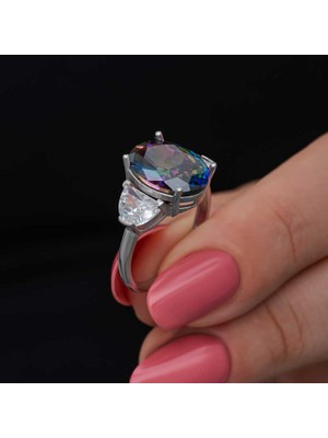 Gumush Gümüş Mistik Zirkon Taşlı Kadın Yüzük