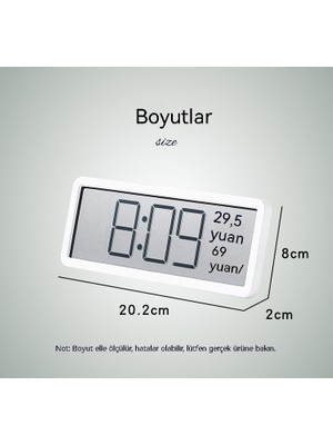 Tengda Ins Basit Geniş Ekran Saati Oturma Odası Duvar Saati Sıcaklık ve Nem Saati Yaratıcı Modern Saat Asılabilir Veya Ayakta Durabilir YD106 (Yurt Dışından)