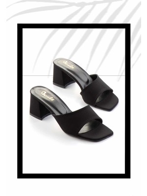 Bambi Siyah Kumaş   Kadın Terlik K04233008004