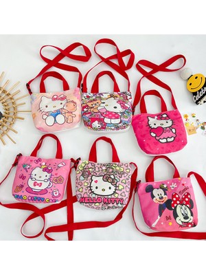 Kalesi Hello Kitty Kız Kanvas Çocuk Eğlence Messenger Omuz Çantası (Yurt Dışından)