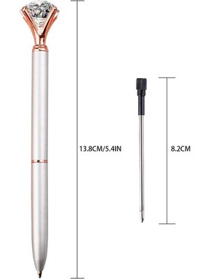 Kalesi 3 Parça Kristal Elmas Tükenmez Kalem Ofis Malzemeleri,3 Yedekli (Yurt Dışından)
