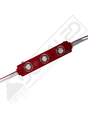 Dora Led 12 Volt Kırmızı 1,5 Watt 3 Lü Lensli 2835 Reklamcı Modül (10 Adet)