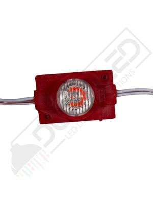 Dora Led 12 Volt Kırmzı1,5 Watt Tekli Lensli 3030 Reklamcı Modül IP65 (10 Adet)