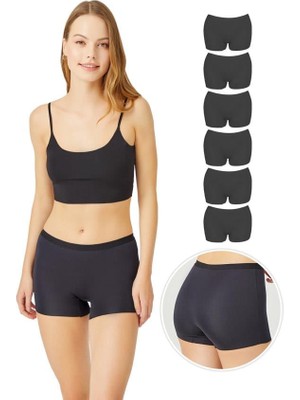 COTTONHILL Basic Lazer Kesim Dikişsiz Kadın Boxer Külot 6'lı Paket