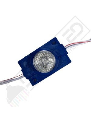 Dora Led 12 Volt Mavi 1,5 Watt Tekli Lensli 3030 Reklamcı Modül IP65 (10 Adet)