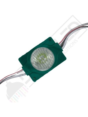 Dora Led 12 Volt Yeşil 1,5 Watt Tekli Lensli Mercekli Reklamcı Modül IP65 (10 Adet)