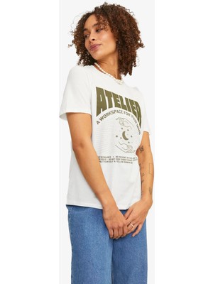 Jjxx Jxletitia Kadın Beyaz T-Shirt 12252011-BLANCDEBLANC