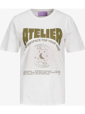 Jjxx Jxletitia Kadın Beyaz T-Shirt 12252011-BLANCDEBLANC