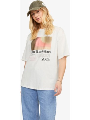 Jjxx Jxpaige Kadın Beyaz T-Shirt 12252311-BLANCDEBLANC