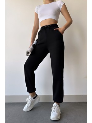 Yakamel Kadın Eşofman Altı Kalın Paçası Lastikli