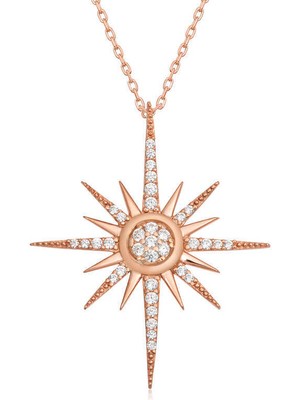 Serra Jewels Gümüş Rose Kutup Yıldızı Kadın Kolye