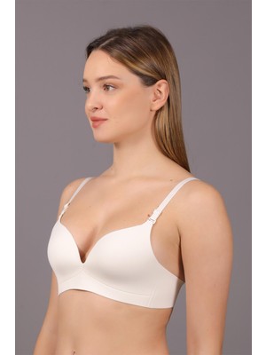 Cotonhause Kadın Lazer Kesim Ince Süngerli Ekru Hayalet Sütyen C5T4N1O633