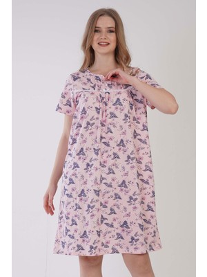 Kadın Kısa Kol Pembe Gecelik C6T7N3161