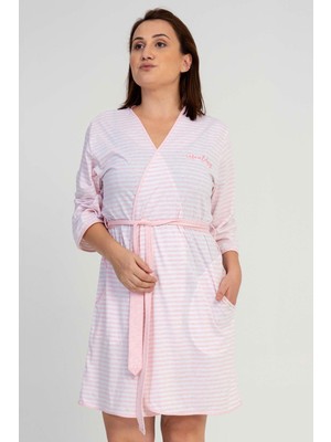Kadın Büyük Beden Kapri Kol Rosebloom Sabahlık C3T2N1601