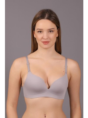 Cotonhause Kadın Lazer Kesim Ince Süngerli Açık Gri Hayalet Sütyen C5T4N1O633