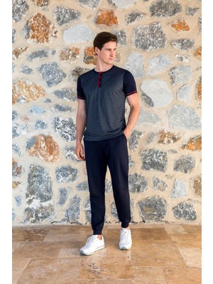 Erkek Kısa Kol Lacivert  Pijama Takım C8T1N54Y42